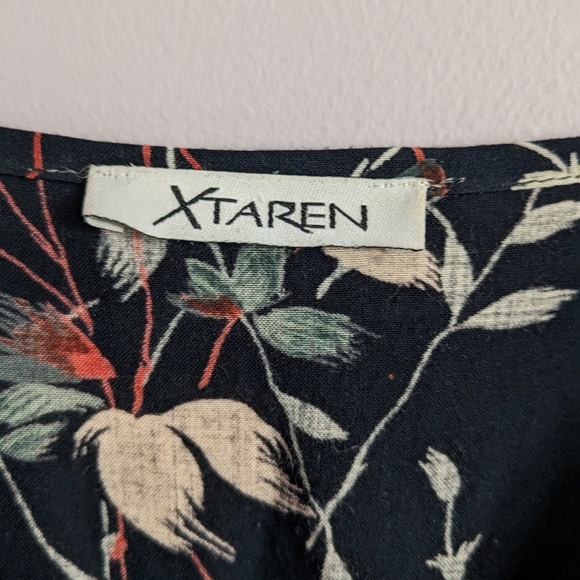 XTAREN Black Red Floral Zip Mini Dress Pockets Size XS Small - Picture 6 of 6